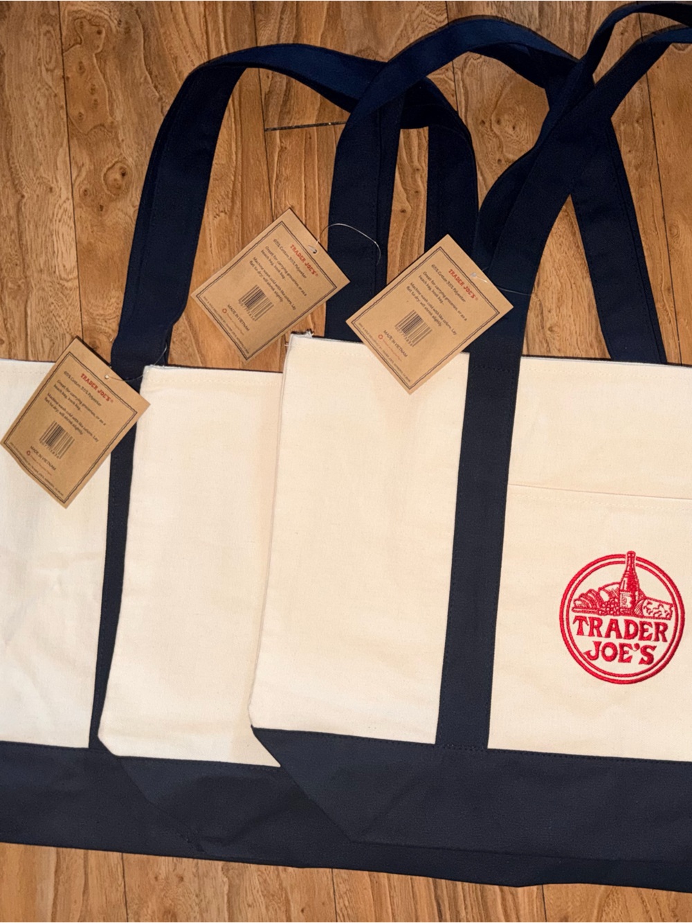 Trader Joe's Cream Tote (2 bags)